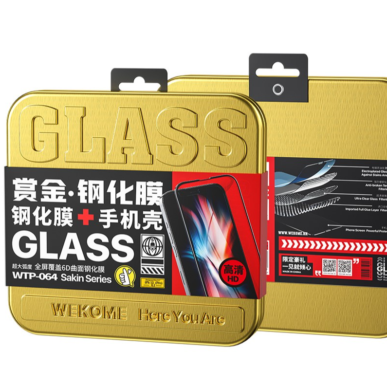 Kính cường lực Kingkong WEKOME iP trong suốt, chống nhìn trộm HD hộp sắt Khỉ dán full cho IP12 - 13pro- Hàng nhập khẩu