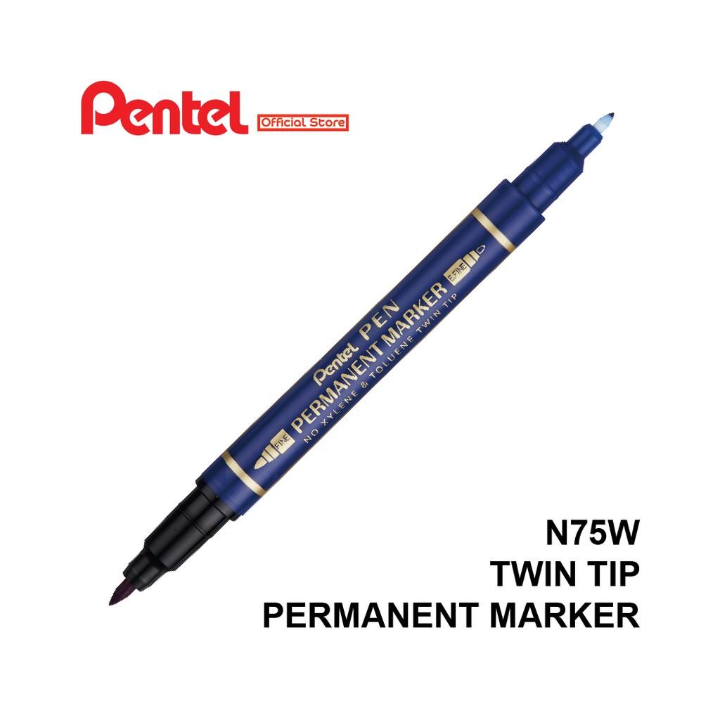 Bút Dạ Dầu Pentel 2 Đầu N75W Nét Nhỏ| Viết Được Trên Mọi Bề Mặt Chất Liệu.