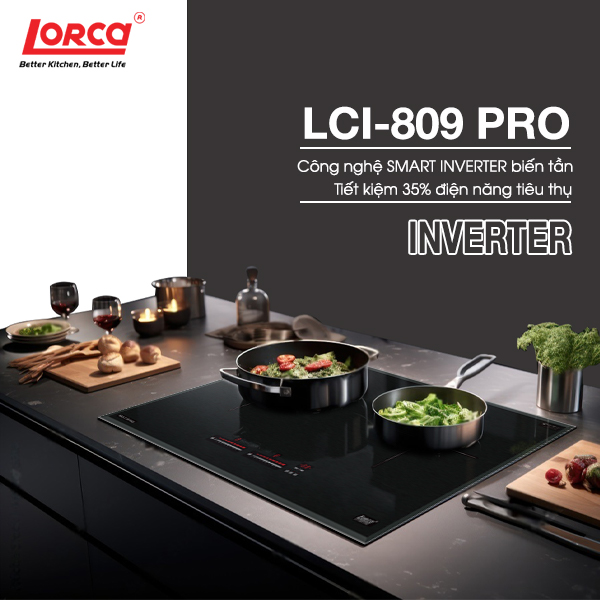 Bếp từ đôi LORCA LCI - 809 PRO - Hàng chính hãng nhập khẩu từ Đức, Cao cấp công nghệ SmartInverter