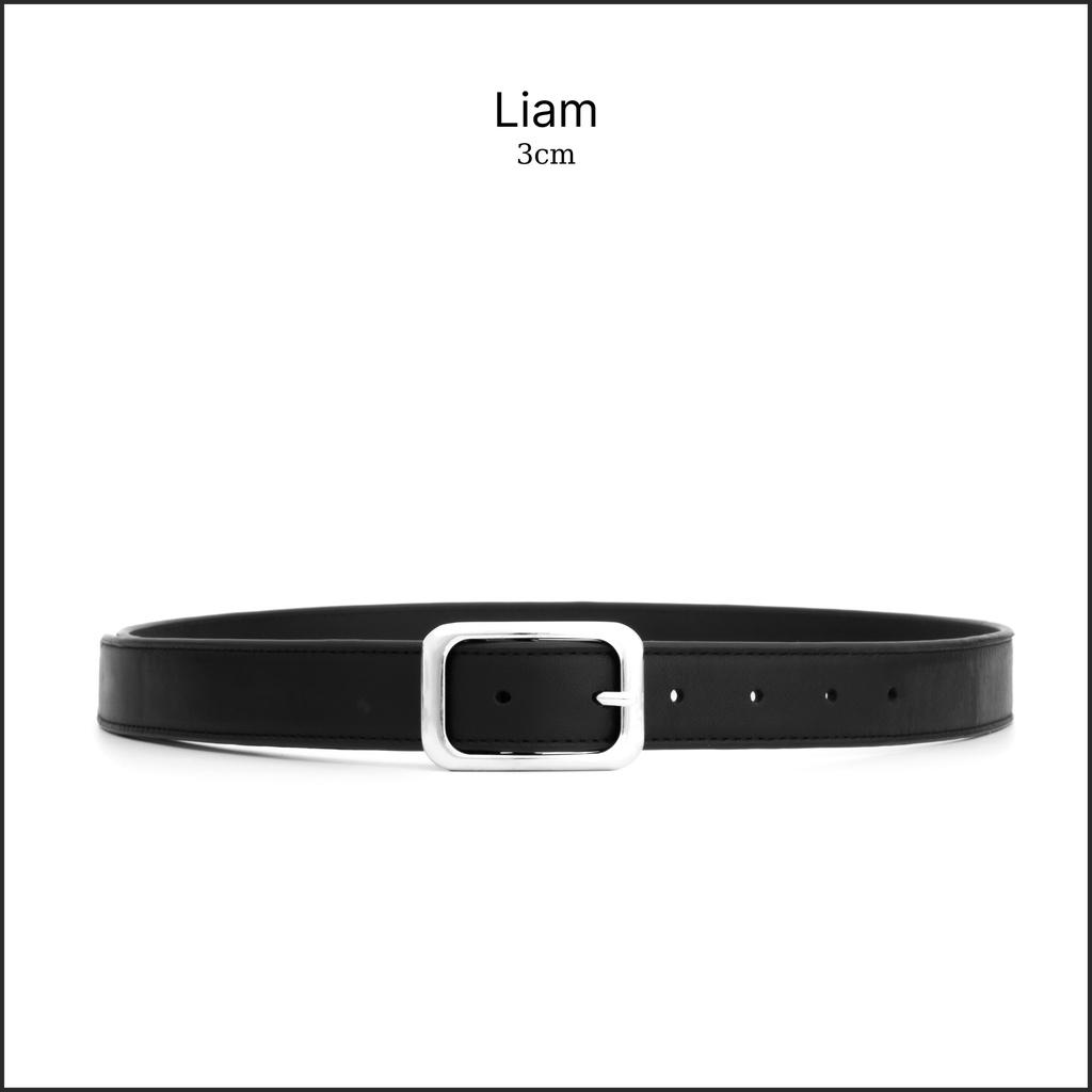 Thắt lưng da bò Liam nhập khẩu hàng hiệu August mặt dây 3cm, hợp kim cao cấp, lỗi 1 đổi 1