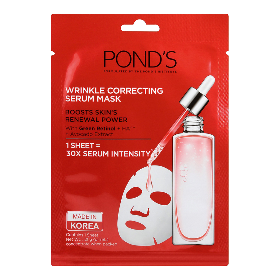 Combo 8 Mặt Nạ Tinh Chất Pond's Làm Mờ Nếp Nhăn Wrinkle Correcting Serum Mask (21g x 8)