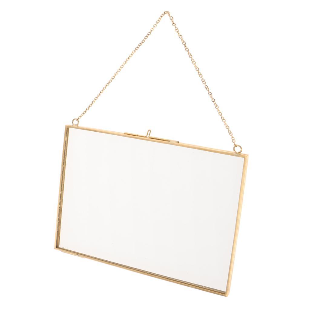 3pcs Double Sided Wall-mount Clear Glass Hanging Frame Easy to Install