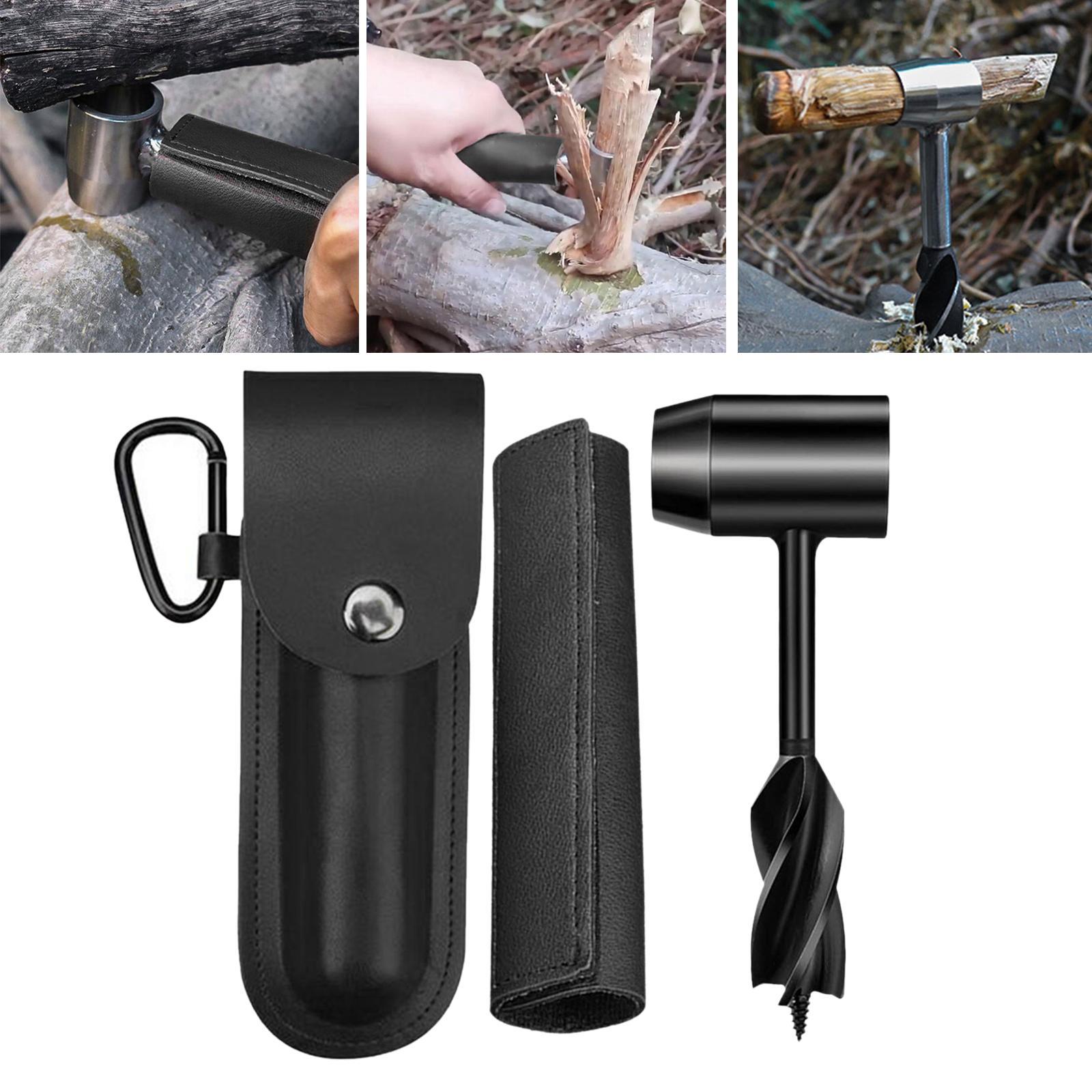 Hand Wood Auger Drill Bit Wrench Survival Emergency Tool for Camping Backpacking
