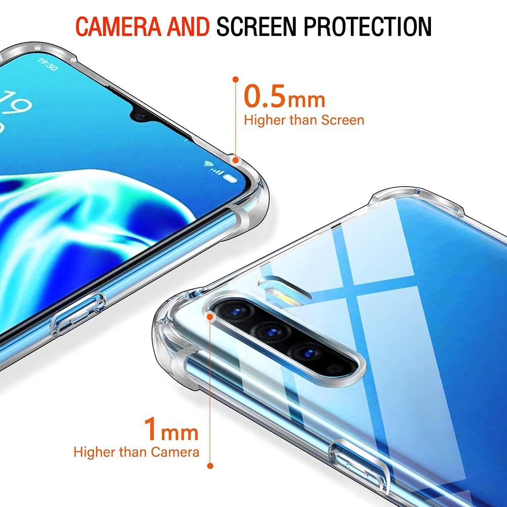 Ốp lưng cho Oppo A16 A16K A3S A5S A1K A5 A9 2020 A12 A7 A55 A74 A91 A93 Silicone Trong suốt Chống sốc