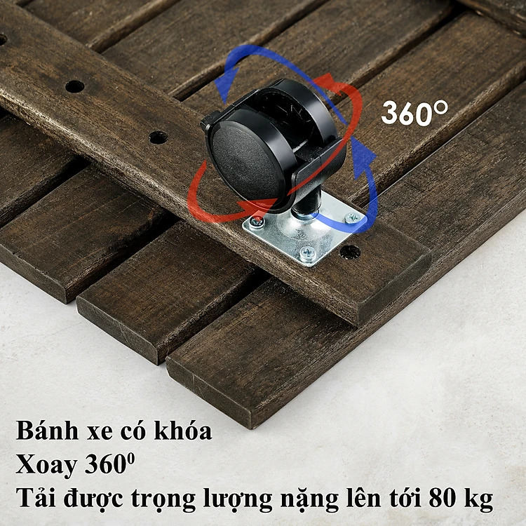 Kệ Để Chậu Cây Có Bánh Xe Cỡ Lớn 35cm Màu Xám Đen Dùng Để Để Chậu Cây - Chậu Hoa Thuận Tiện Di Chuyển