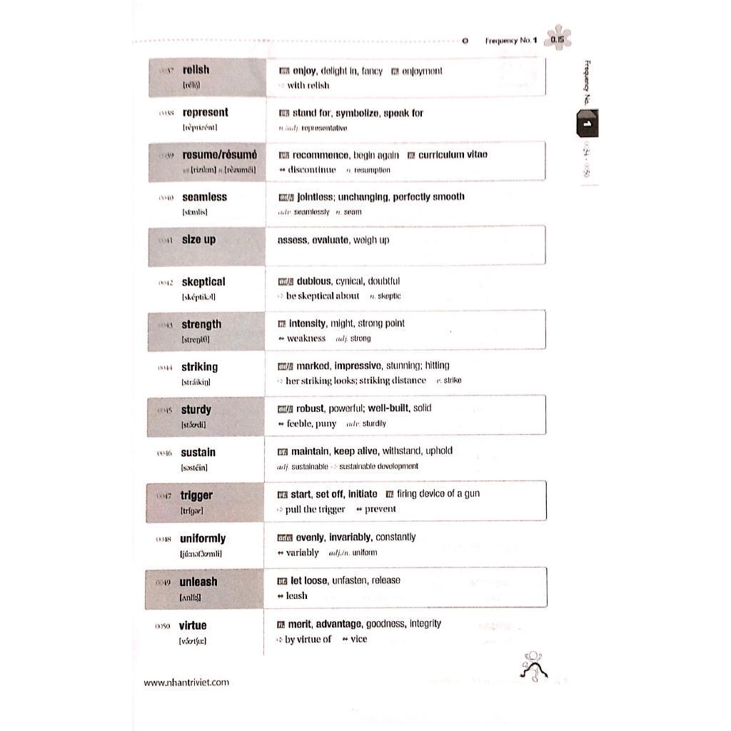 Sách - LinguaForum Frequency # 1 Toefl Vocabualary (Kèm 1CD) - Nhân Trí Việt