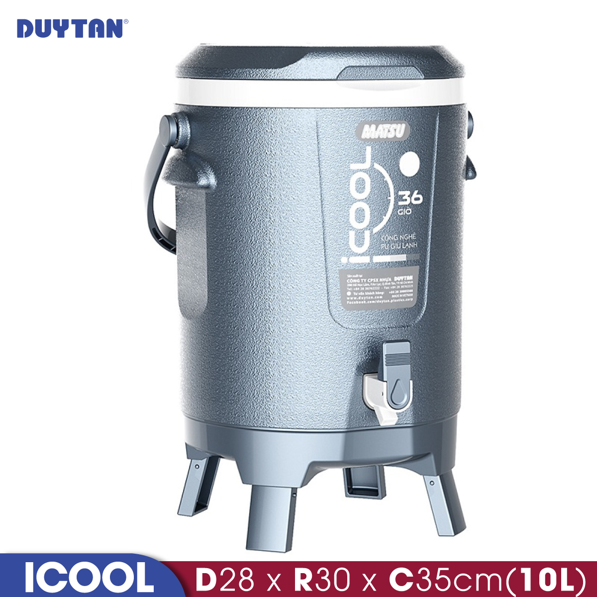 Bình đá giữ nhiệt nhựa Duy Tân Icool 10 lít  - 05288 - Hàng chính hãng