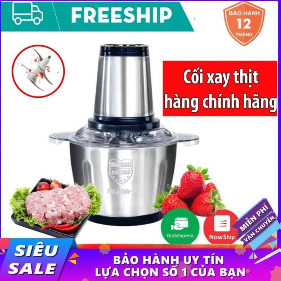 Máy Xay Thịt Cối Inox 4 Lưỡi Đa Năng - Xay Cua, Cá, Tỏi Ớt, Các Loại Rau Củ Quả- Bảo Hành 12 Tháng hs1