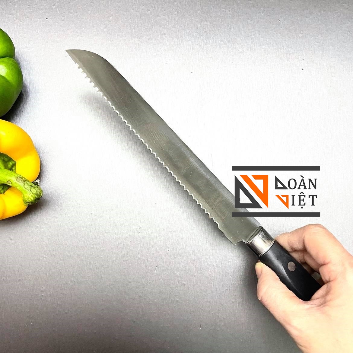 Dao Cắt Bánh Mì 32cm - DAO RĂNG CƯA cắt BÁNH MÌ, GATO - Inox không rỉ , cán nhựa chắc chắn - Dụng cụ làm bánh chuyên dụng