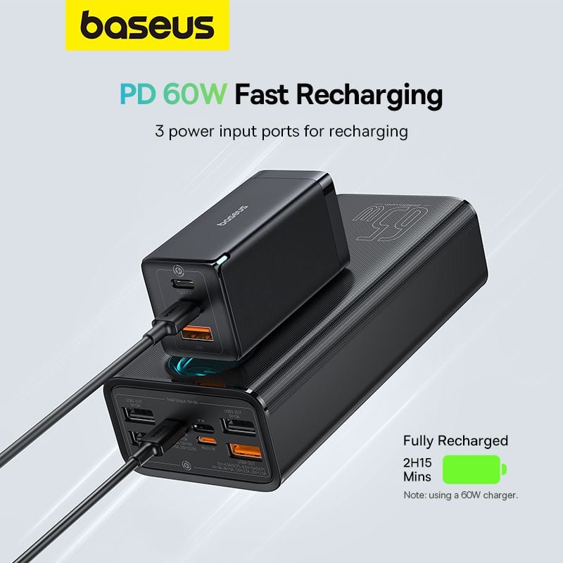 Pin Dự Phòng Công Suất Cao Baseus Amblight Digital Display Fast Charge Power Bank 26800mAh 65W - Hàng chính hãng