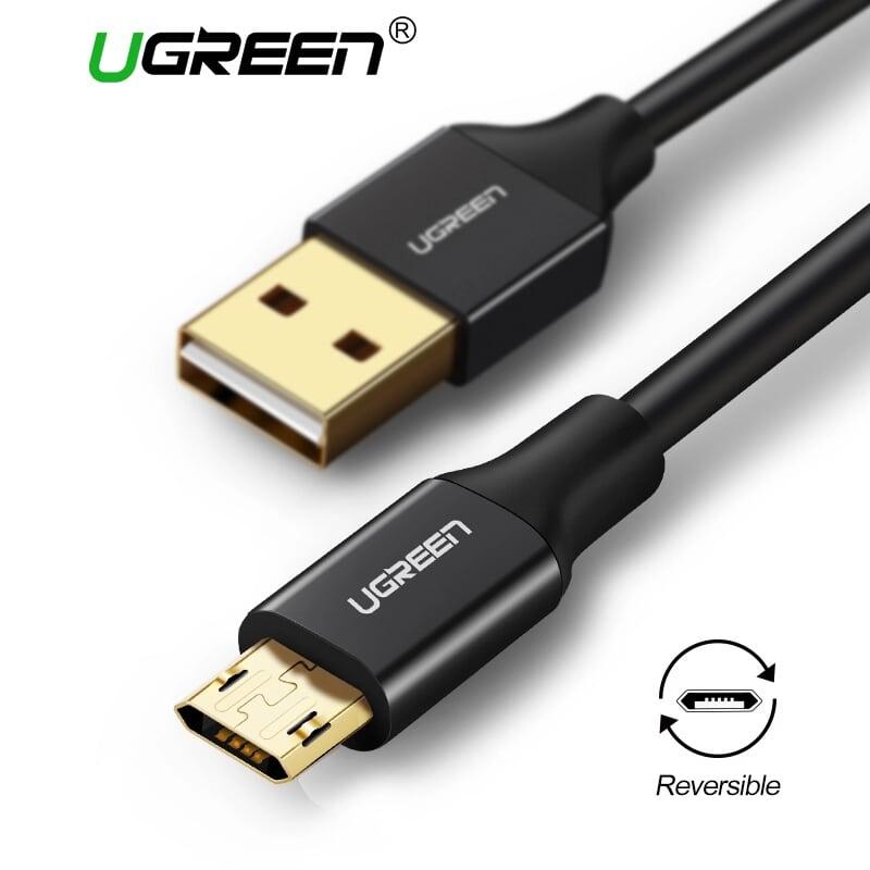 Ugreen UG30851US223TK 1M màu Đen Cáp sạc truyền dữ liệu USB 2.0 sang MICRO USB dây bọc nhựa PVC - HÀNG CHÍNH HÃNG