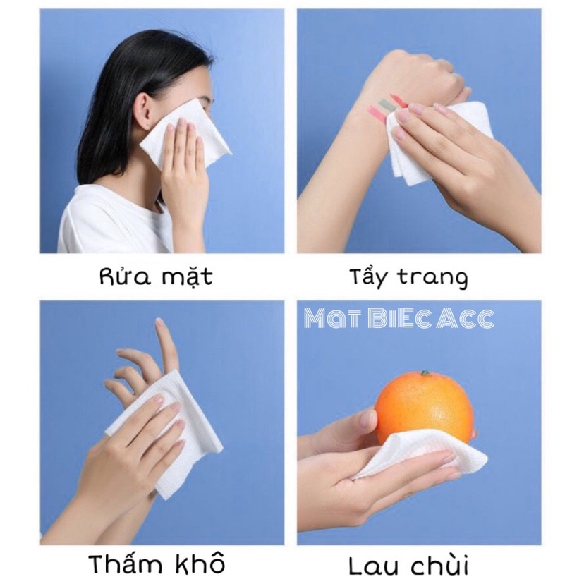 Khăn Lau Mặt dùng 1 lần lau khô, lau ướt, Khăn mặt khô siêu mềm mại