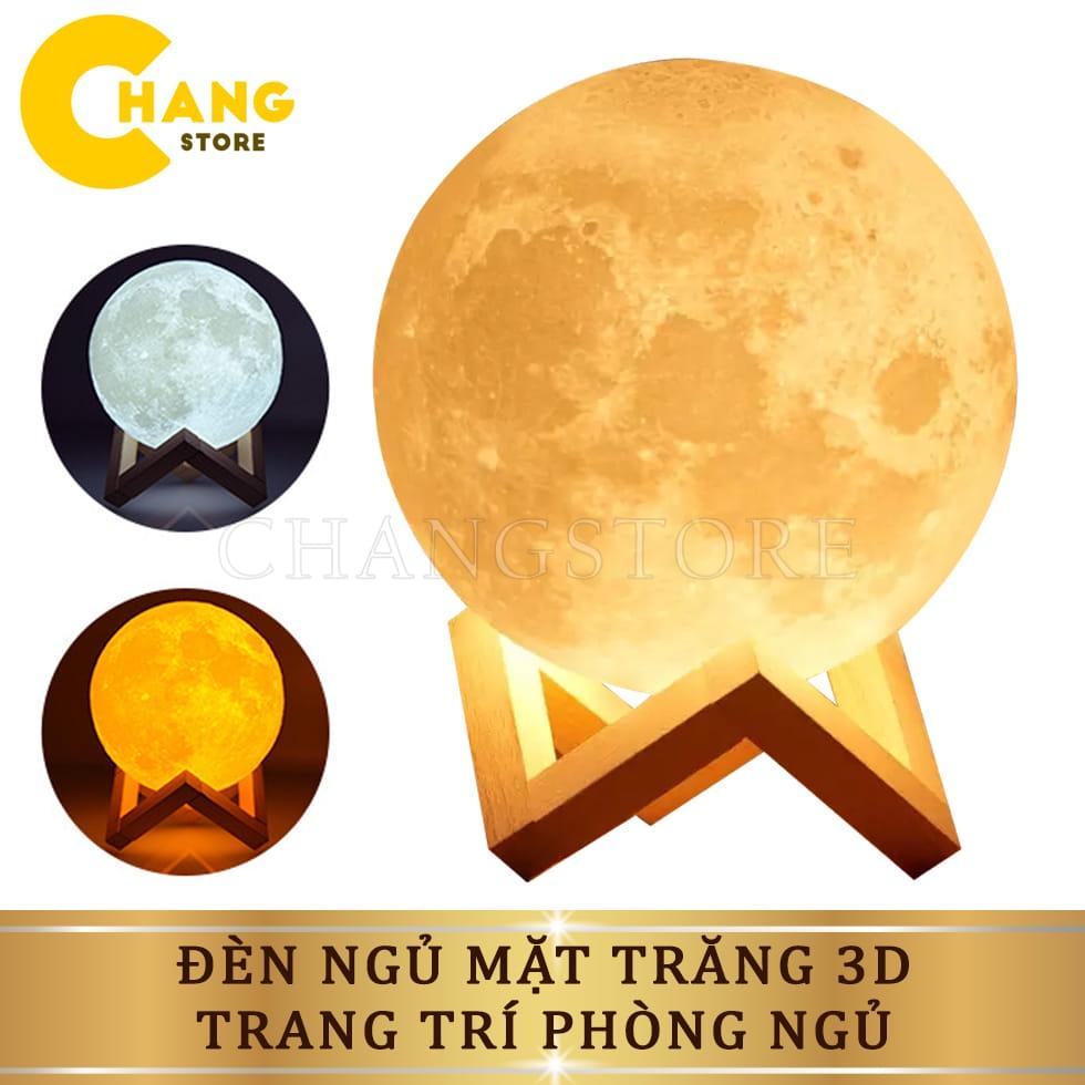 Đèn ngủ mặt trăng 3D, Đèn Ngủ 3D vỗ đổi màu+ tặng kèm đế gỗ - Có nhiều kích cỡ