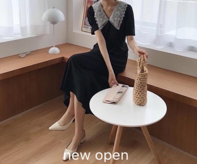 VÁY LỤA CỔ REN HQ