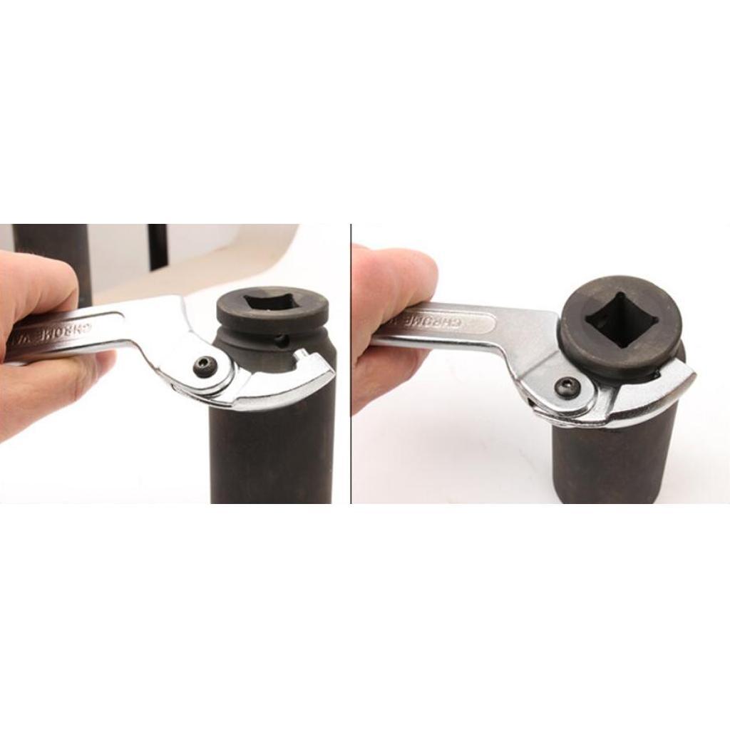 2x Adjustable Hook Wrench Pin Wrench C Spanner Vanadium Auto Bike Motorcycle