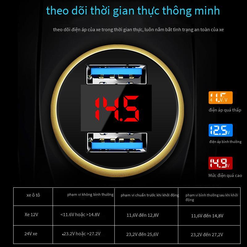 Đảm Bảo Chất Lượng Màn Hình Mới Hợp Kim Nhôm Sạc Xe Hơi 5V3.1A Dual USB Đa Năng Hào Quang Màn Hình Hiển Thị Kỹ Thuật Số Sạc Xe Hơi