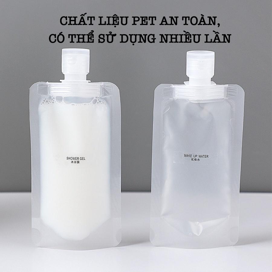 Túi Chiết Mỹ Phẩm trong suốt - Túi nắp bật 100ml/ 50ml/ 30ml Đựng dầu gội , nước du lịch