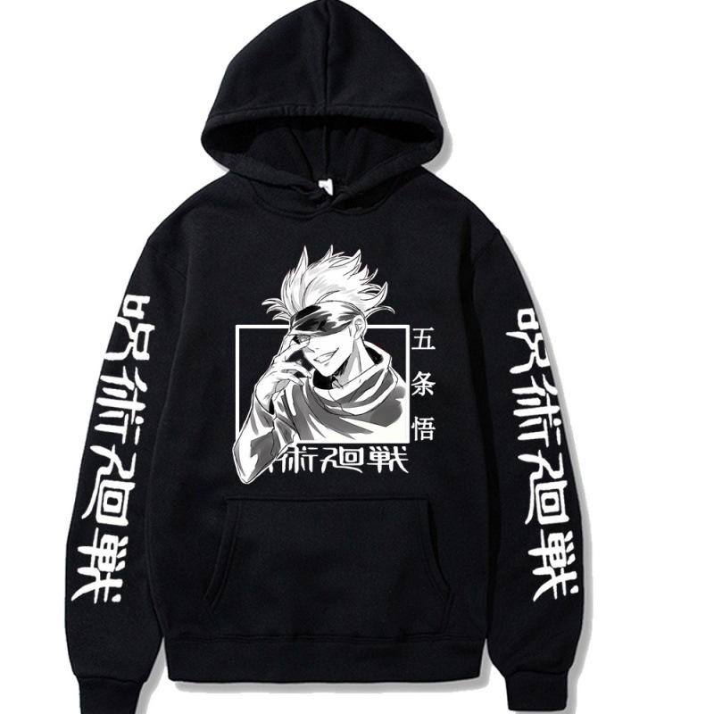 Áo Hoodie Tay Dài Dáng Rộng In Hình Anime Jujutsu Kaisen Gojo Satoru Phong Cách Hip Hop Đường Phố Cho Người Lớn