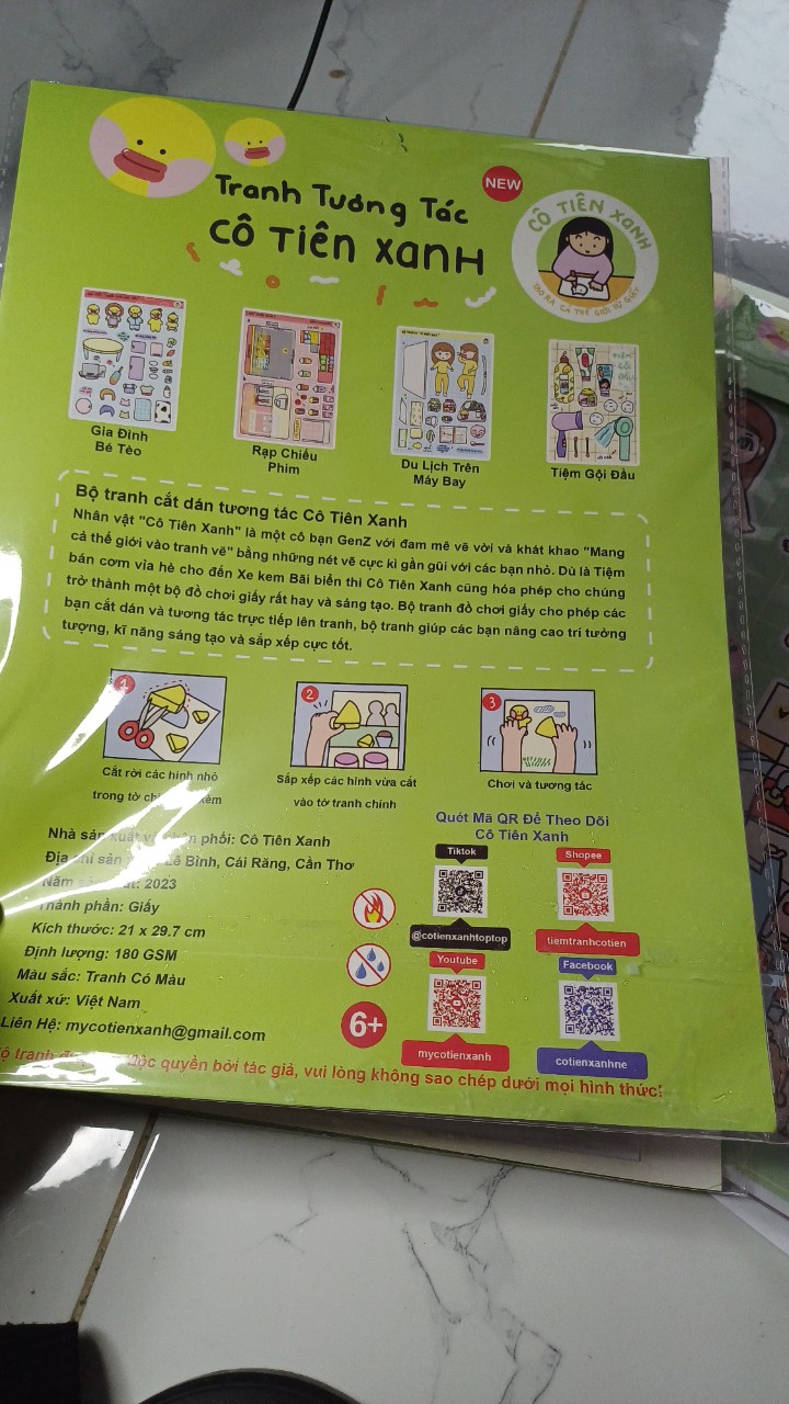 Bộ đồ chơi tranh cắt dán cô tiên xanh