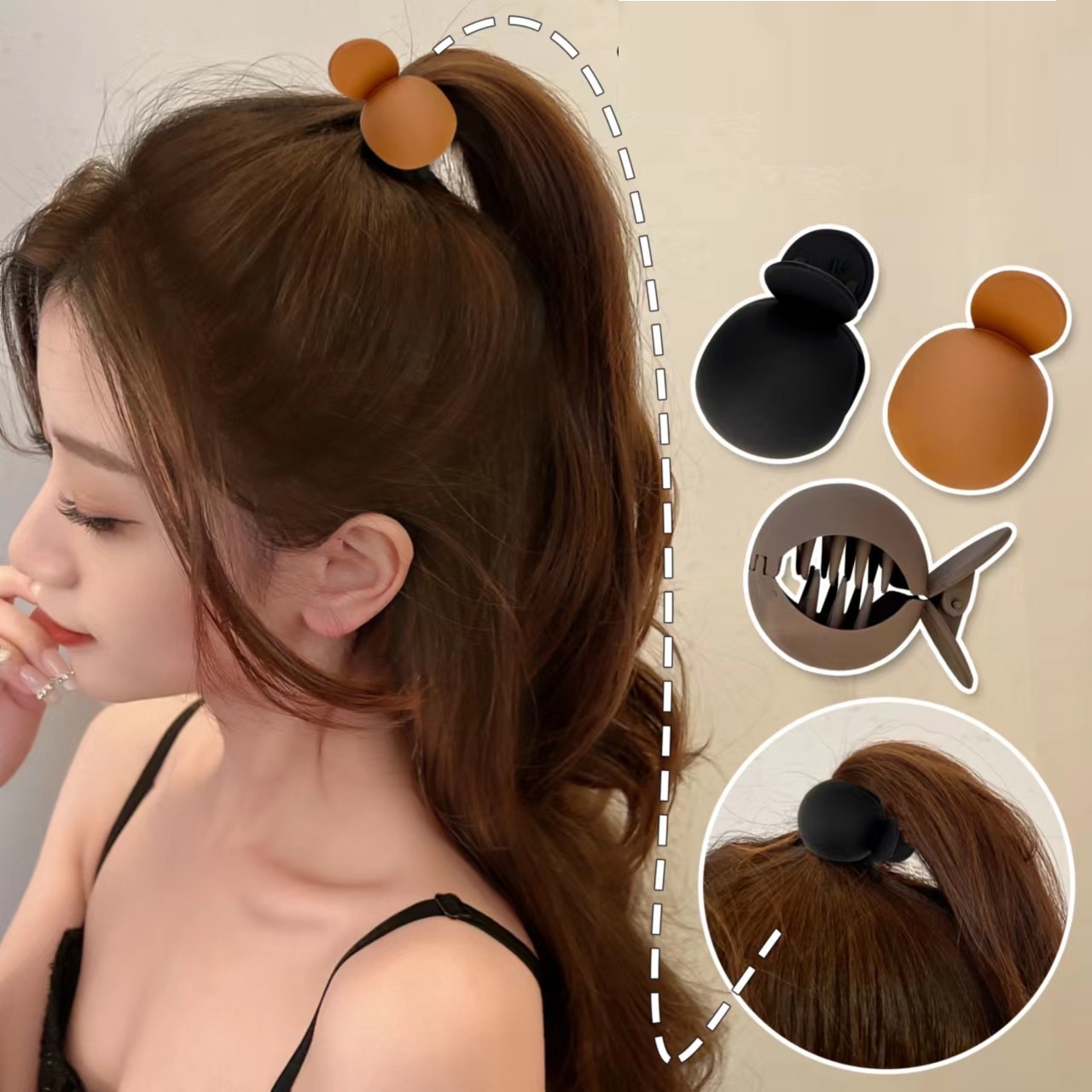 Kẹp tóc càng cua tròn thời trang trẻ phong cách Hàn Quốc