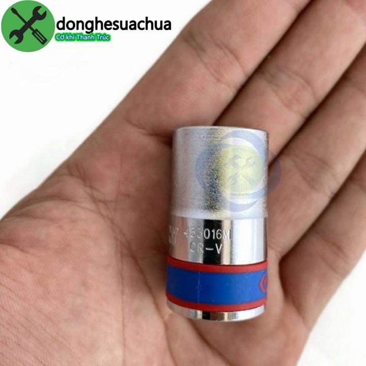 Tuýp 16mm 1/2 Kingtony 433016M 12 cạnh màu trắng dài 38mm
