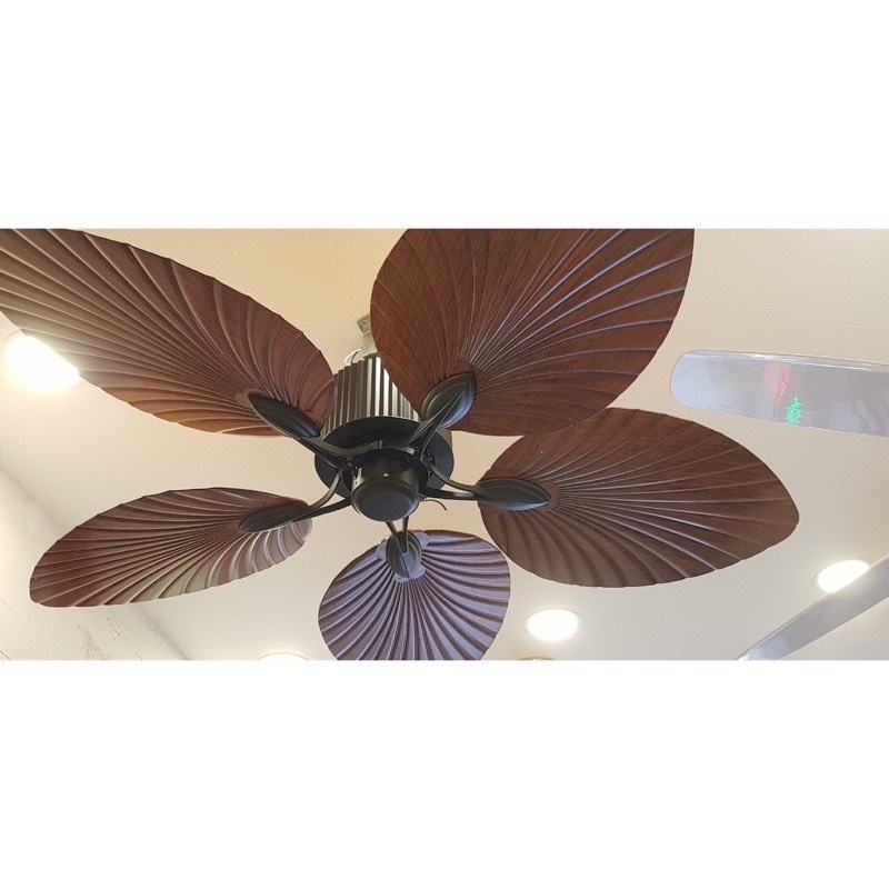 Quạt trần trang trí điều khiển từ xa QAT009 - Cánh hình lá độc đáo có tính thẩm mĩ cao