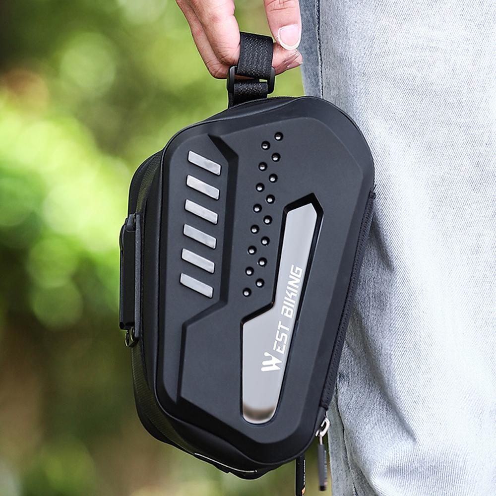 WEST BIKING Bike Saddle Tube Bag Waterproof Bicycle Under Seats Bag Large Capacity Cycling Storage Bag Quick Release Bicycle Accessories