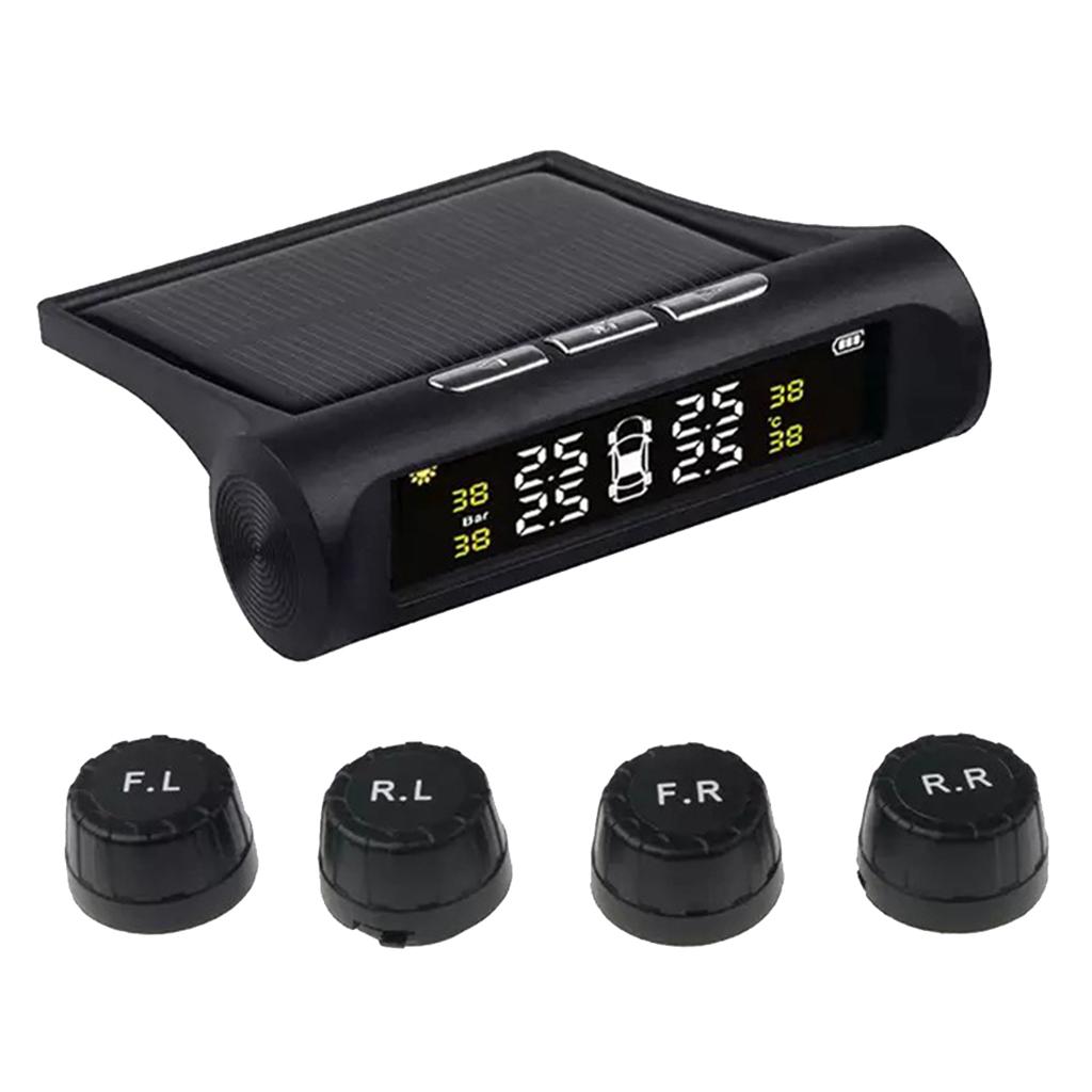 RV Car TPMS Tire Pressure Alarm Monitor System Solar Power External Sensor