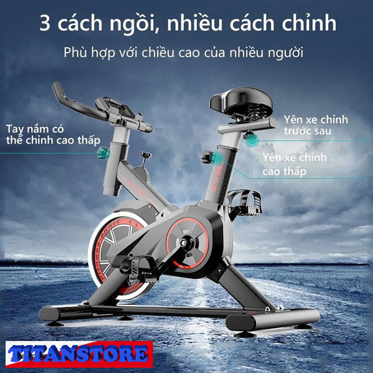 Xe Đạp Thể Dục Tại Nhà - Xe Tập Gym Tại Nhà - Kiểu dáng thể thao, Chất liệu cao cấp, Màn hình LED đa năng, Khung Thép Chắc Chắc, Không Gây Tiếng Ồn.