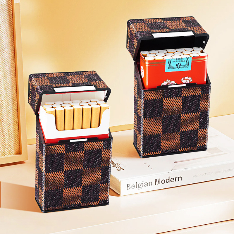 Hộp Đựng Thuốc 20 Điếu Lớn Ngắn Bọc Da