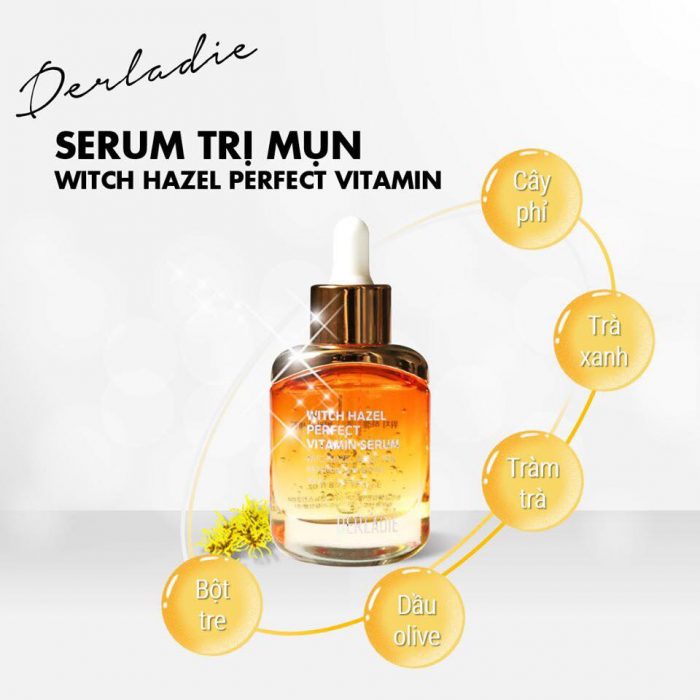 Serum Giảm Mụn, Hỗ Trợ Làm Mờ Sẹo Derladie Witch Hazel Perfect Vitamin 35ml