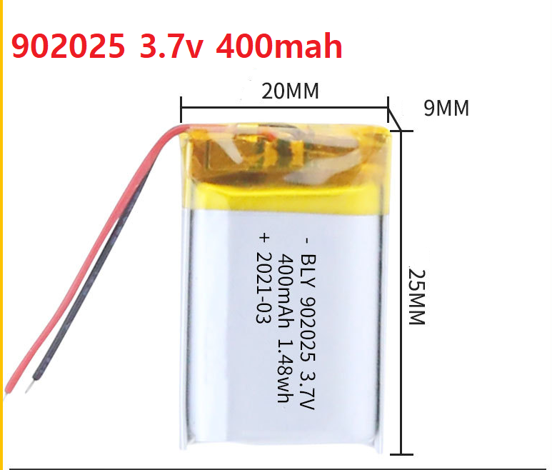 Pin Sạc Lithium Polymer 1s 3.7V 400mah 902025 Cho tai nghe,loa Mp3 MP4 MP5 GPS PSP Bluetooth Mới 100%