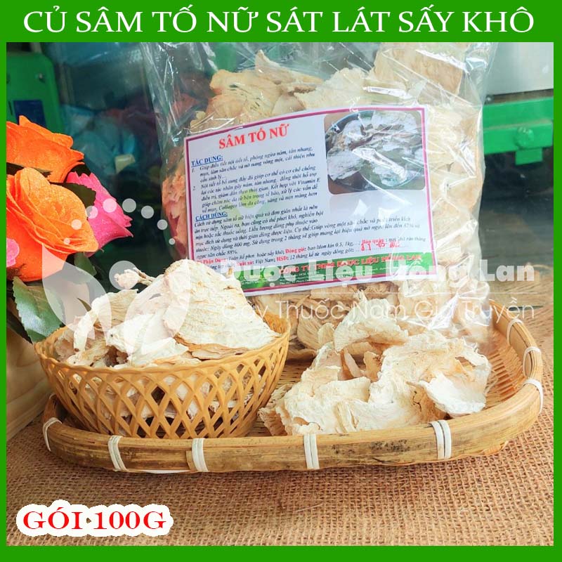 500G Củ Sâm tố nữ thái lát sấy khô tăng vòng 1, củ sâm tố nữ khô nguyên chất sản sinh collagen, tăng cường nội tiết tố