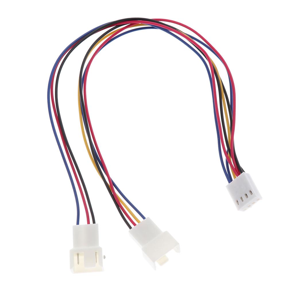 10 Inch 2 Way 3/4 Pin Y Splitter Adapter Cable for PWM Fans in The CPU PC Case