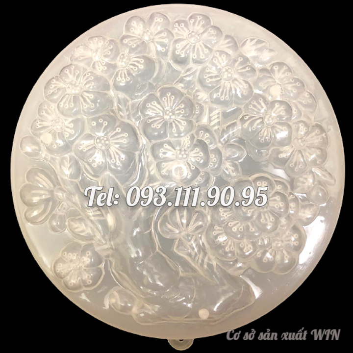 Khuôn rau câu sinh nhật, cưới hỏi hoa mai – Khuôn hình tròn loại 20 cm - Mã số 1276