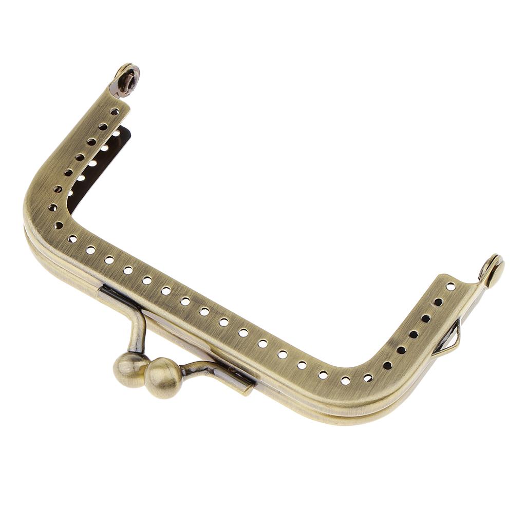 Squared Clutch Purse Frame Kiss Clasp Lock Handle DIY Bag Accessories 8.5cm