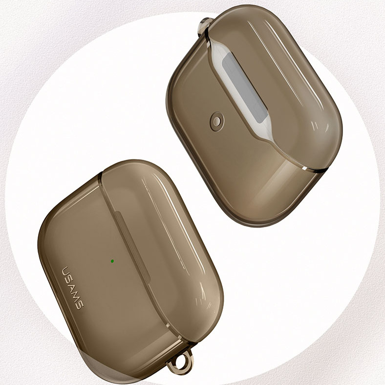 Bao case silicon trong suốt chống sốc siêu mỏng cho tai nghe Apple Airpods Pro hiệu Usams US-BH570 - Hàng nhập khẩu