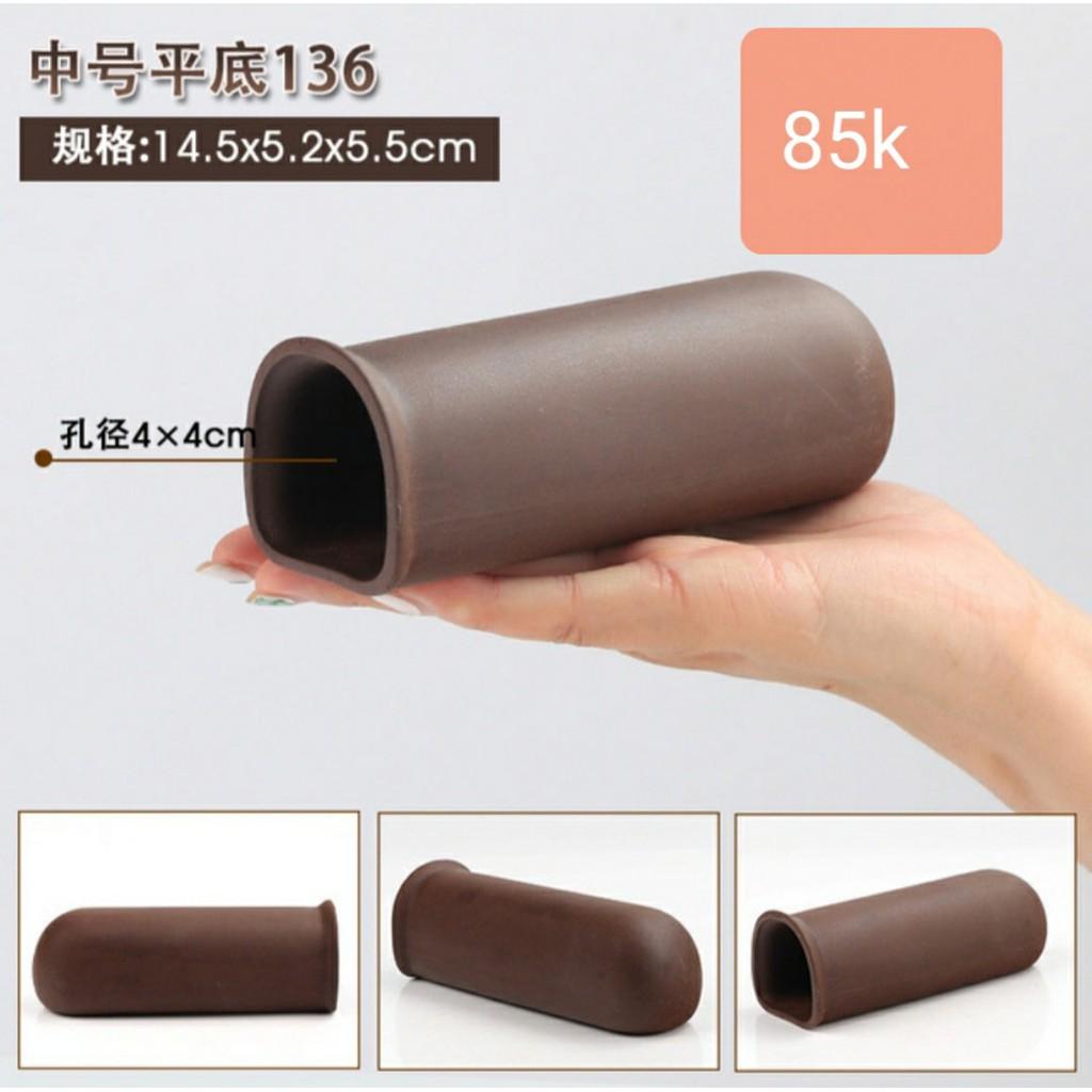 Ống gốm thủy sinh màu nâu- hang pleco- Phụ kiện trang trí hồ tôm, tép, cá cảnh