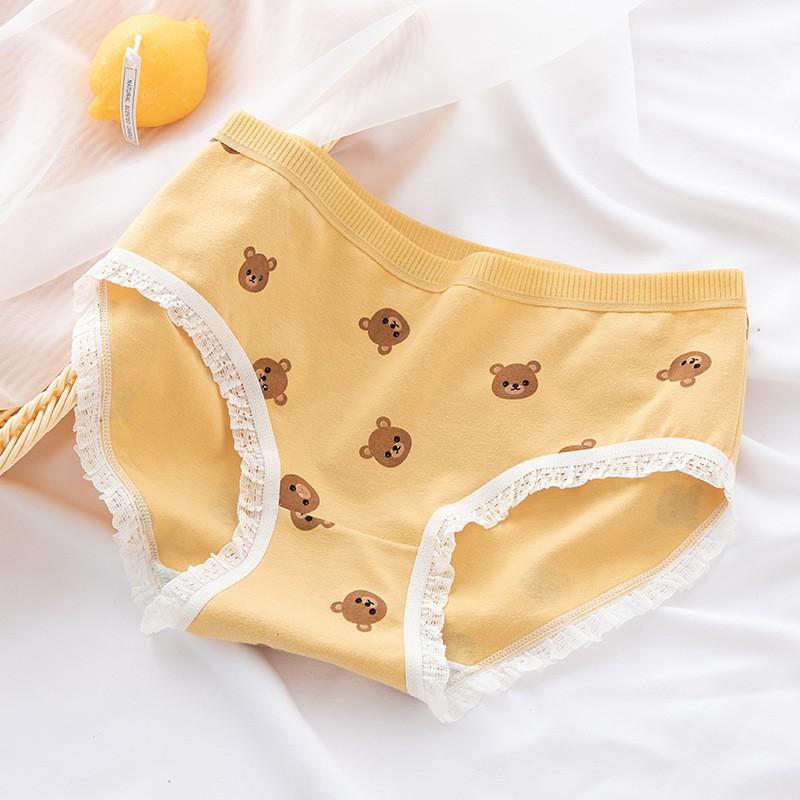 Quần Lót Nữ ️️Quần lót nữ cotton Gấu vàng Cute CAO CẤP phối nơ DỄ THƯƠNG