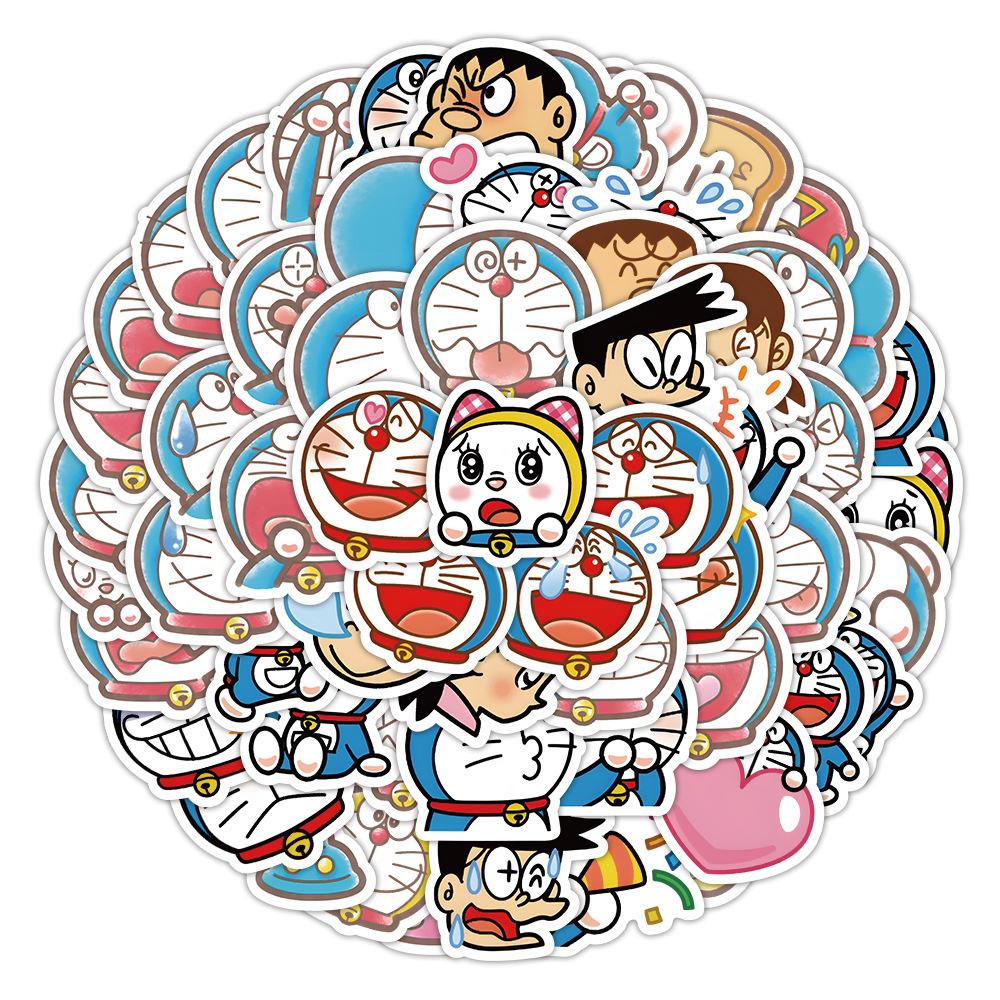 Sticker DORAEMON ICON hoạt hình trang trí mũ bảo hiểm,guitar,ukulele,điện thoại,sổ tay,laptop-mẫu S138