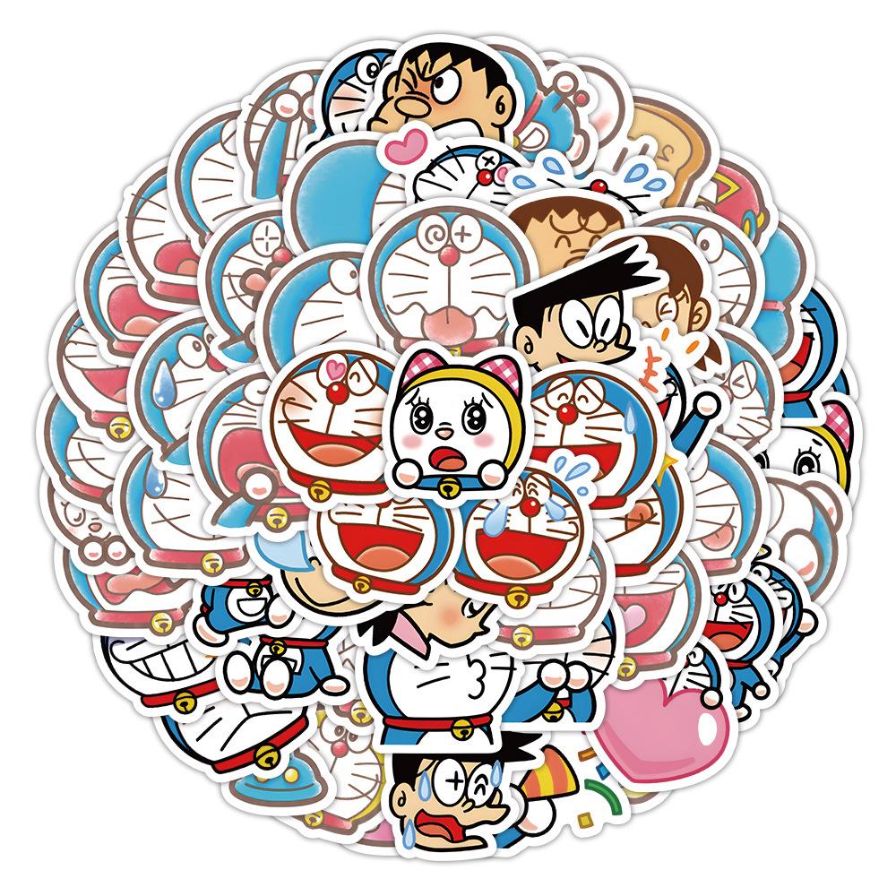 Sticker DORAEMON ICON hoạt hình trang trí mũ bảo hiểm,guitar,ukulele,điện thoại,sổ tay,laptop-mẫu S138