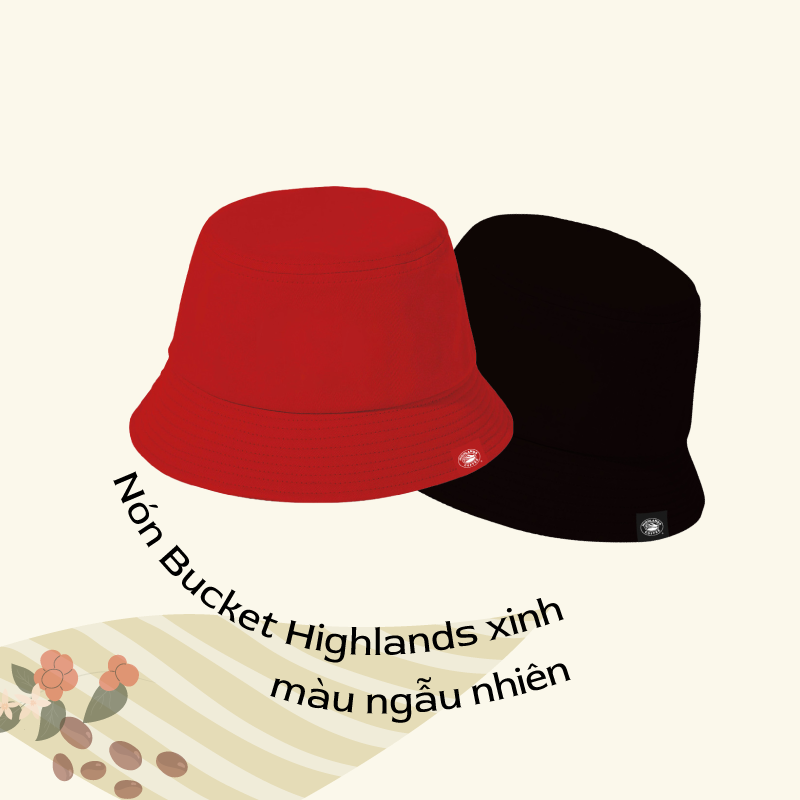 Nón Bucket có logo Highlands thời trang