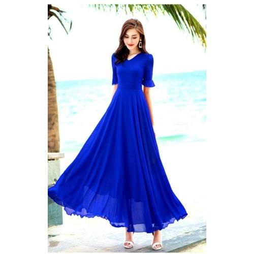 ĐẦM XÒE MAXI TAY LOE CÓ 5 MÀU