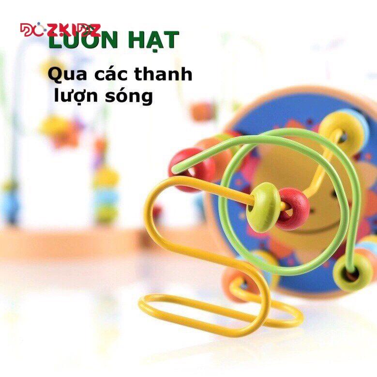 Đồ chơi gỗ vận động tinh - Luồn hạt cho bé từ 0 đến 3 tuổi - DOZKIDZ