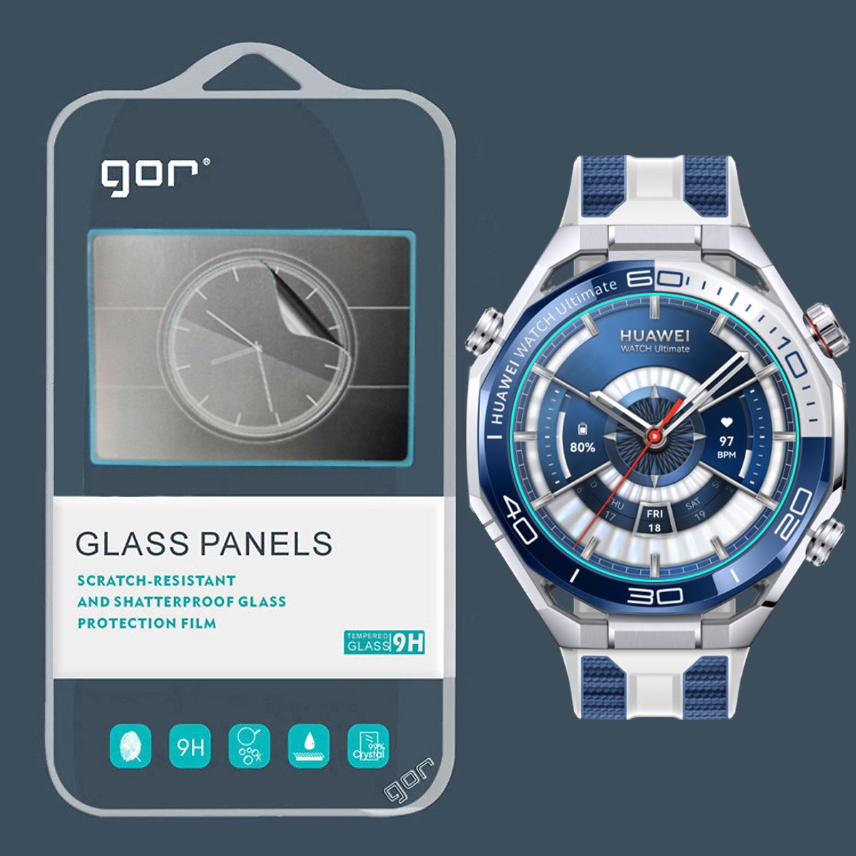 Miếng Dán Cường Lực GOR cho Huawei Watch Ultimate 2 - Hàng Chính Hãng