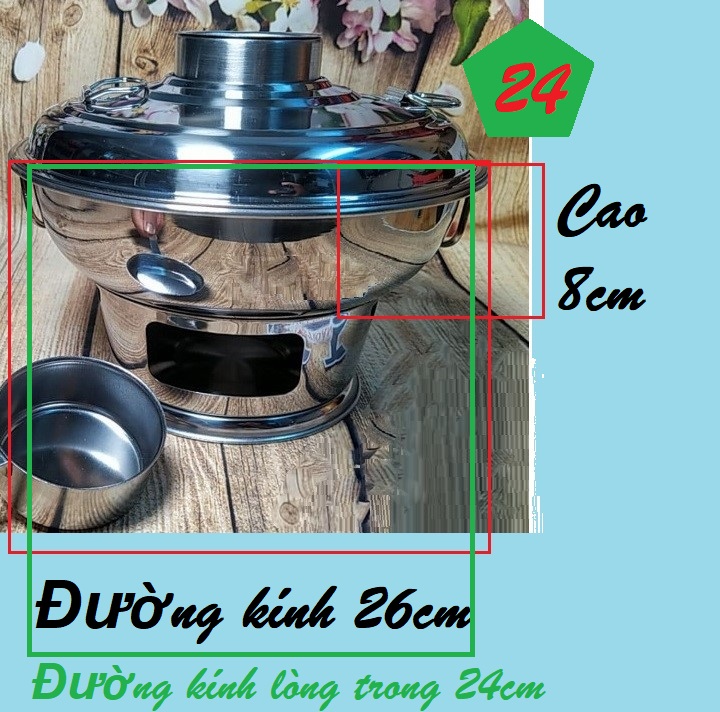 Nồi Lẩu CÙ LAO Truyền Thống, Lẩu INOX MẪU MỚI SIÊU ĐẸP. Sử dụng THAN hoặc CỒN 24cm. LẨU THAN, Nồi Lẩu NÚI LỬA đậm chất Cổ Điển phục vụ món lẩu ĐẶC SẢN MIỀN TÂY mang hương vị XƯA