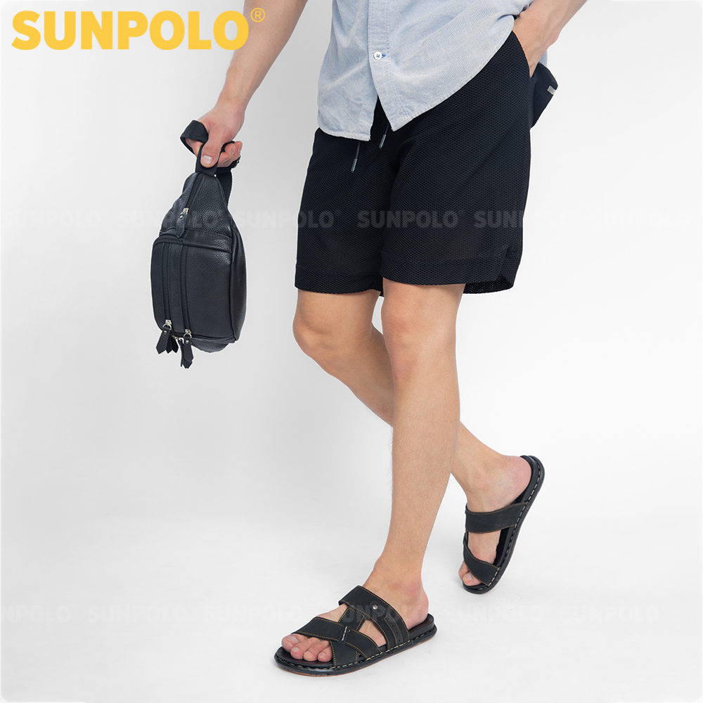 Dép Nam, Dép Quai Ngang Nam Da Bò SUNPOLO SNA101 Trẻ trung