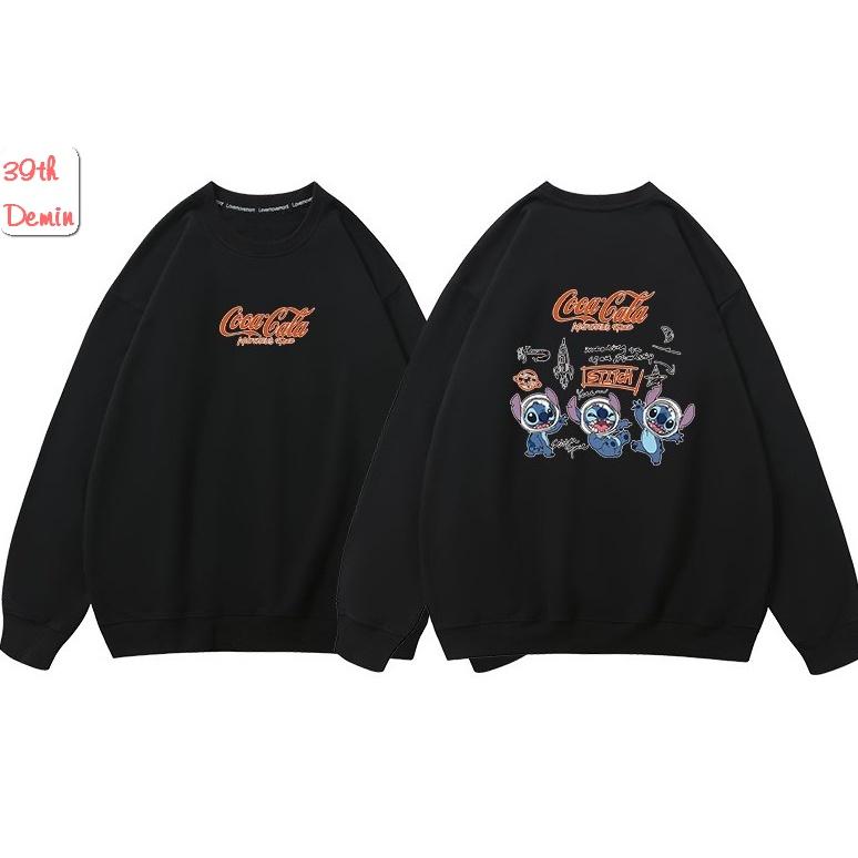 Áo nỉ COCACOLA phong cách Hip Hop graffiti sweater unisex Form rộng Free Size