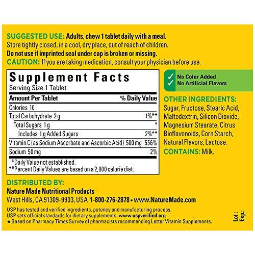 Viên Nhai Nature Made Bổ Sung Vitamin C 500mg
