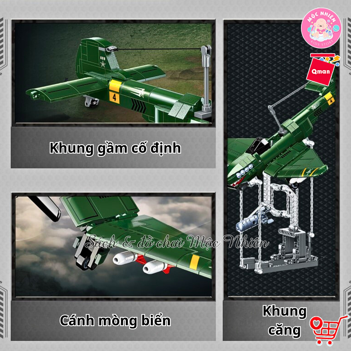 Đồ chơi xếp hình, lắp ráp Qman 21026 - Chống phục kích trên không (424 mảnh ghép)